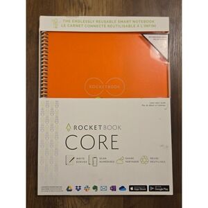 Rocketbook Core Smart Reusable Notebook Orange Letter Size 8.5x11- 32 Pages NEW